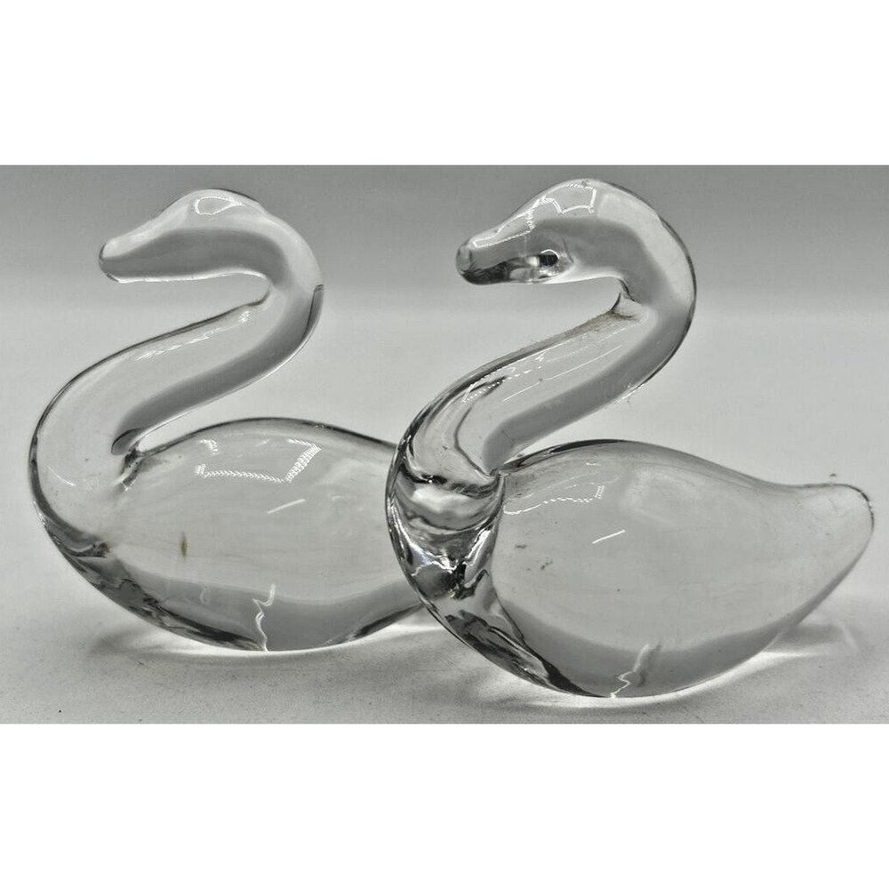 Crystal Swan Paperweights Set of Two PB101